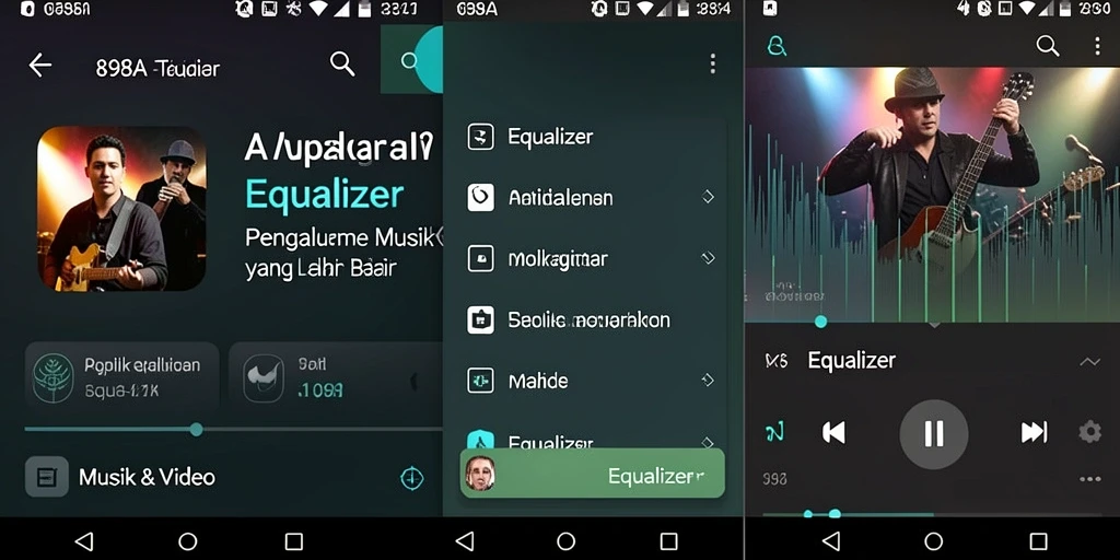 Tampilan antarmuka aplikasi Equalizer 898A yang intuitif dan menarik.