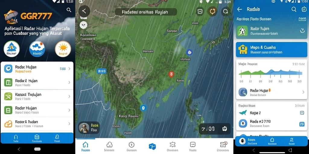 Tampilan antarmuka GGR777 dengan peta radar hujan yang jelas.