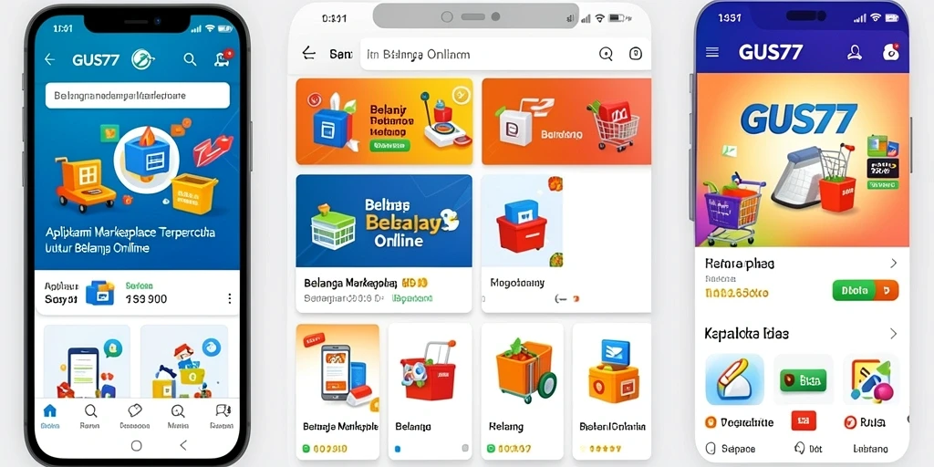 Tampilan antarmuka GUS77 yang modern dan intuitif untuk belanja online.