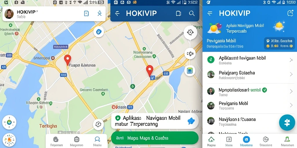 Tampilan antarmuka HOKIVIP yang jelas dan informatif untuk navigasi mobil.