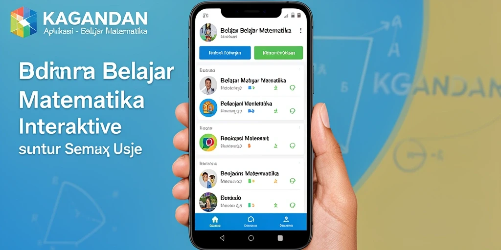 Tampilan antarmuka KAGANDAN yang ramah pengguna dalam aktivitas Belajar Matematika.