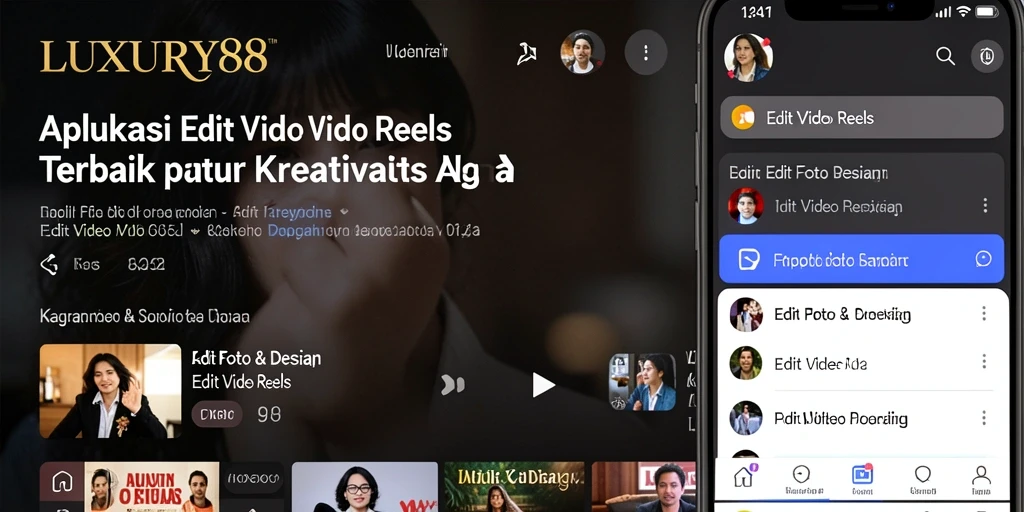 Tampilan antarmuka LUXURY88 untuk pengeditan video reels yang user-friendly.