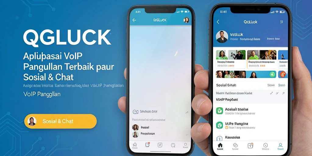 Tampilan antarmuka QGLUCK yang sederhana dan intuitif untuk panggilan VoIP.