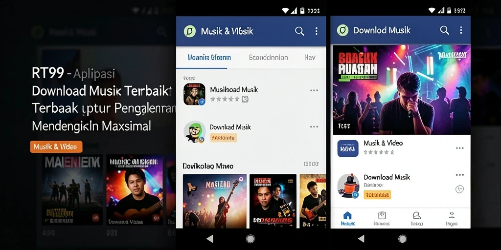 Antarmuka aplikasi RT99 untuk Download Musik yang menarik dan user-friendly.