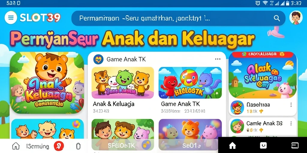 Tampilan antarmuka SLOT39 yang menarik dan ramah anak.